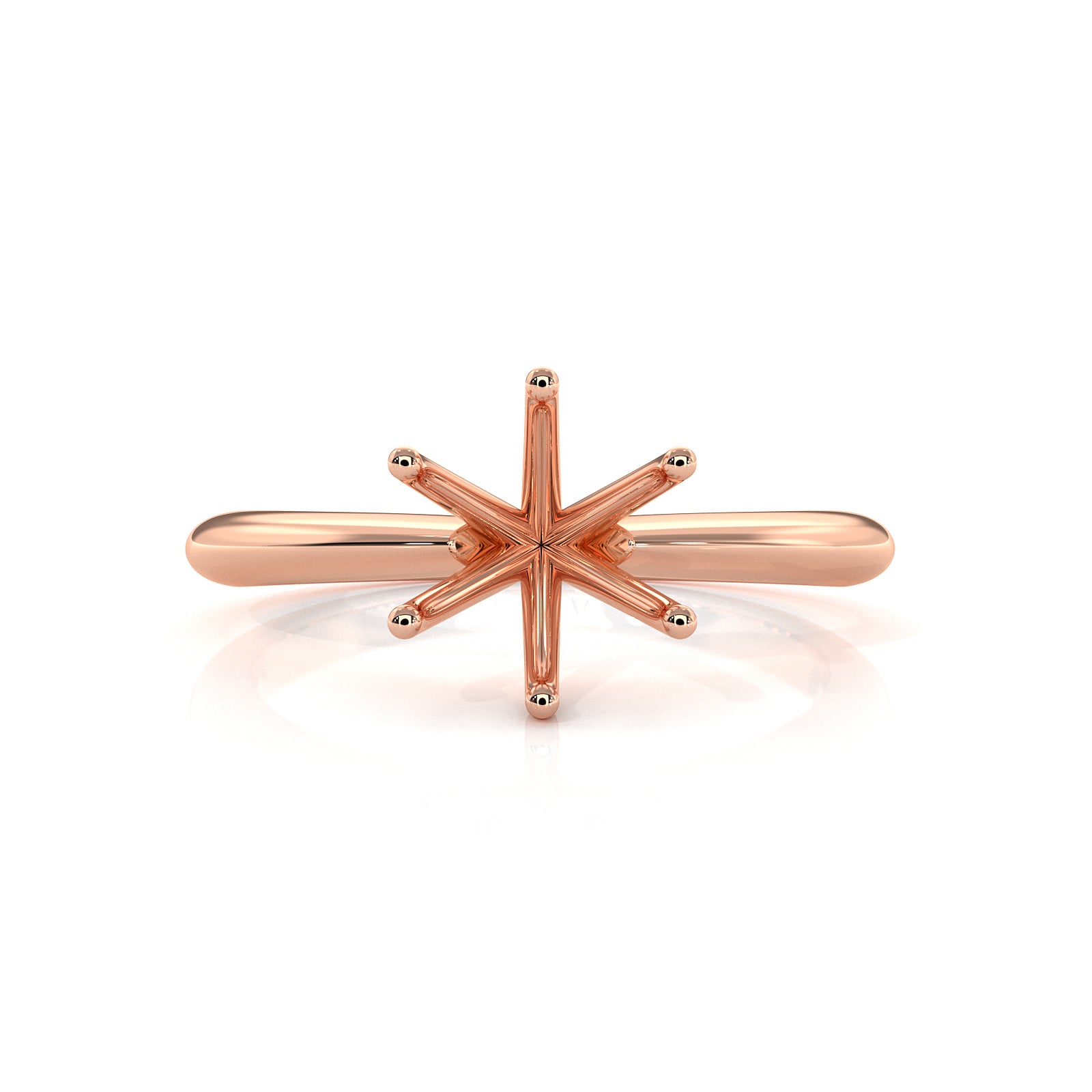 4.2g Six Prong Set Solitaire  Semi Mount Engagement Ring Setting 3mm